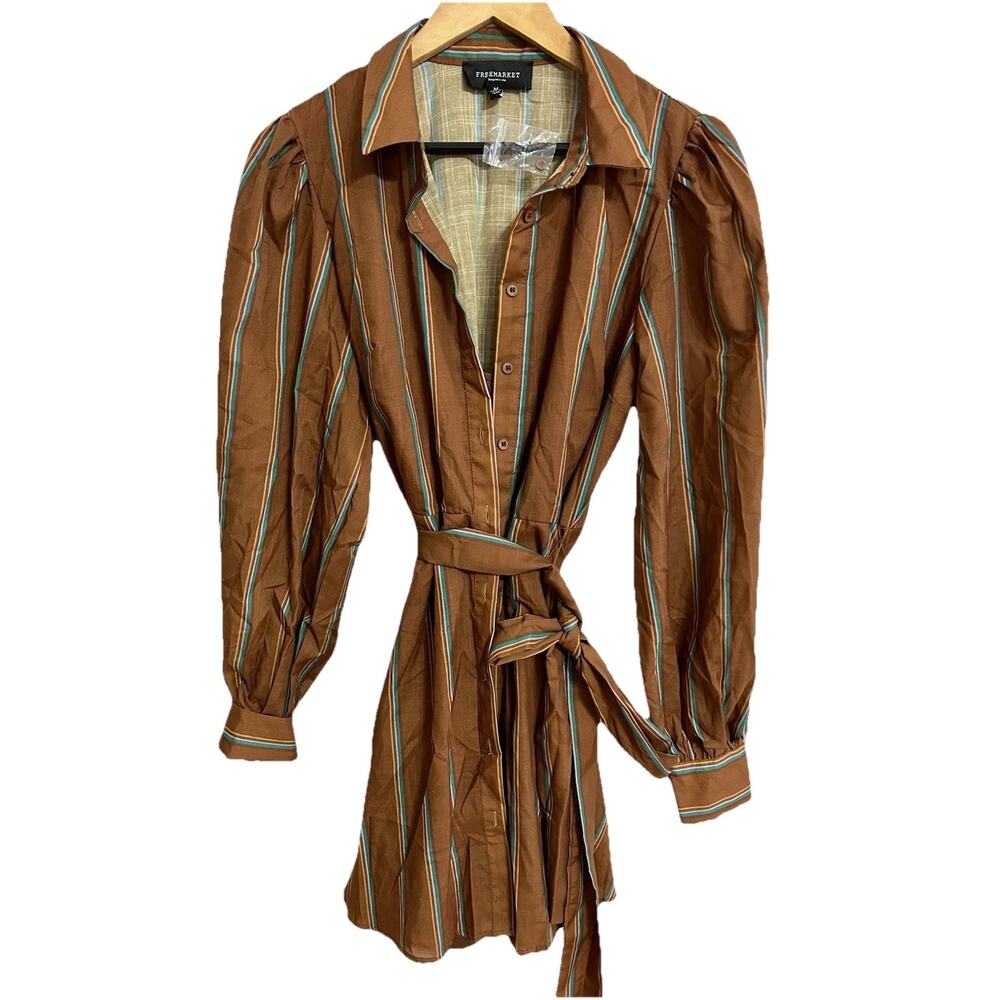Free Market Boho Dress Brand New Size Medium With Buttons & Belt
